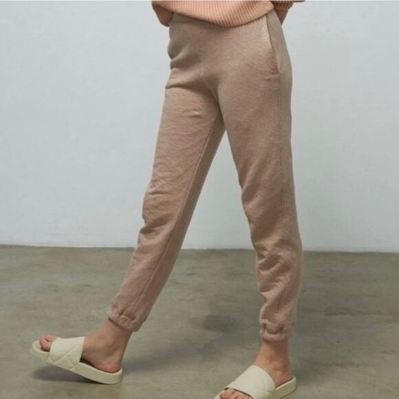 LUNYA Restore Double Faced Lounge Sweat Pants Light Pink Tan Pockets Soft XS NEW - Picture 5 of 16